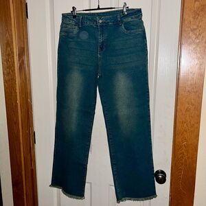 NWOT Peihot Amazon Wide Leg Jeans Raw Hem XL